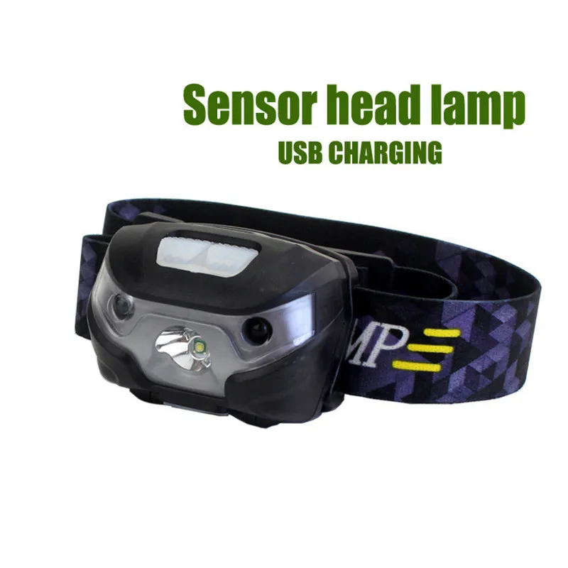 

VBS Mini Rechargeable LED Headlamp 5W Body Motion Sensor Headlight Camping Flashlight Head Light for Running/Fishing/ Bike