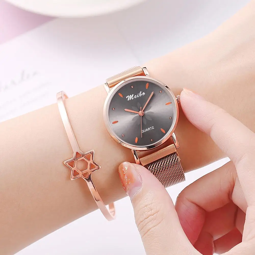 

2019 Luxury Rose Gold Ladies Fashion Watch Women Wrist Watches Magnet Waterproof Clock zegarek damski relogio feminino Gift Wife