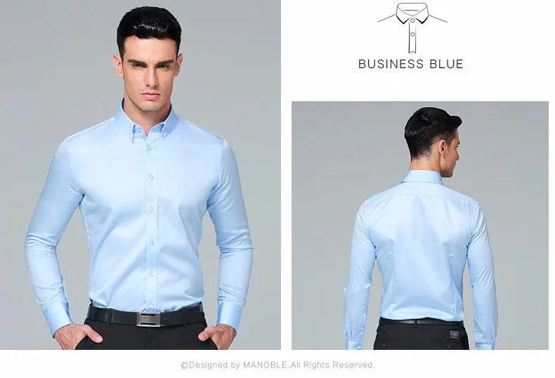mens short sleeve white shirt High Quality 2021 Brands New Regular Fit Shirts for Men Business Long Sleeve Cufflink Cotton Solid Color Camisas De Hombre mens short sleeve dress shirts