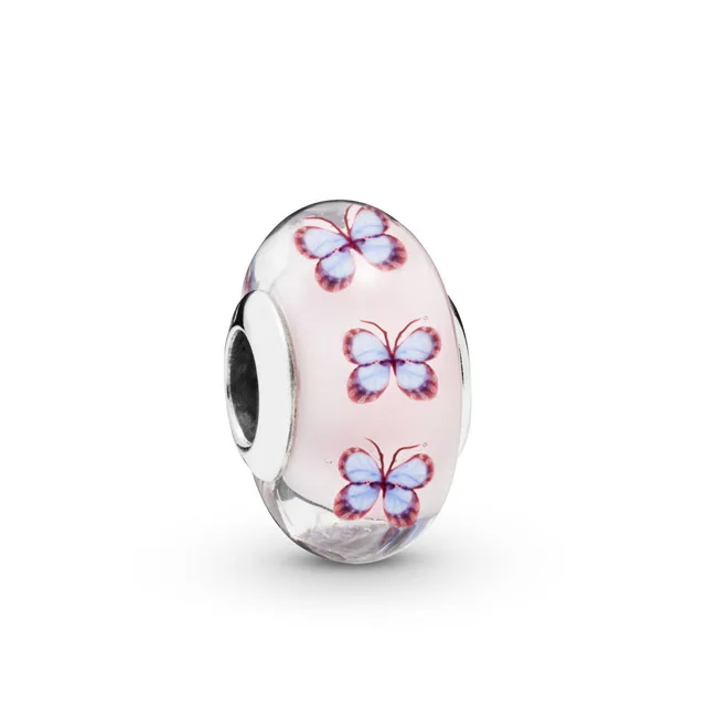 

Kristie 100% 925 Sterling Silver 2019 Spring Preview Dazzling Pink Butterfly Beaded Necklace Clip Spacer Launched in succession