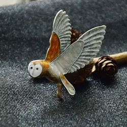 Мультяшная Эмаль Сова парящая летящая птица Элегантная Брошь с застежкой для вечеринки амулеты ювелирные изделия для мужчин и женщин