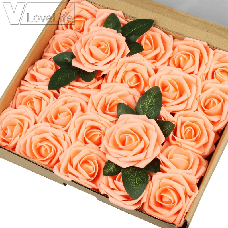 25 шт. ПЭ поролоновые головки роз цветы для DIY Свадебные букеты центральные