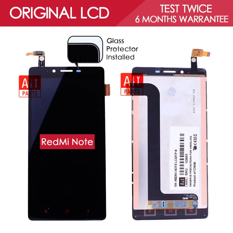 

100% Tested Original Black TFT 1280x720 Display For XiaoMi RedMi Note 4G LTE LCD Touch Screen Digitizer Assembly WCDMA
