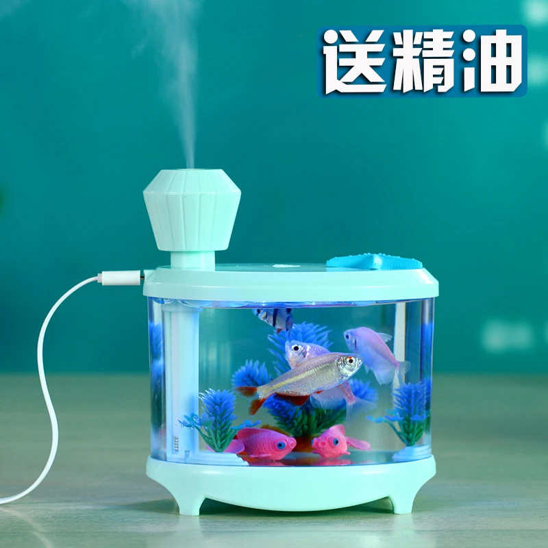 

Business Gift Silent Moisturizing Mini Usb Air Humidifier Fish Tank Aroma Diffuser Office Home Luces Led Para El Hogar