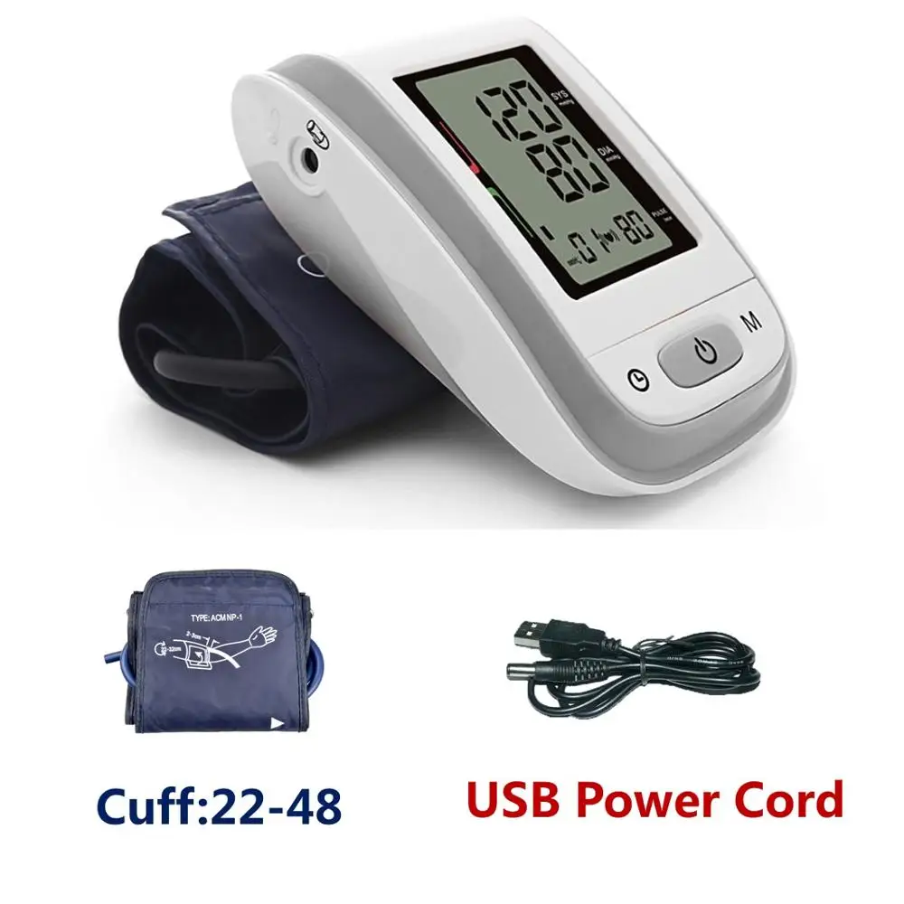 Медицинское оборудование, тонометр, цифровой натяжитель верхней руки, прибор для измерения артериального давления, BP манжета 22-32/22-48 - Цвет: Gray Cuff22-48 USB