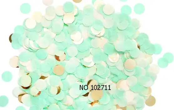 

Mint & Gold Confetti - Tissue Paper - Mint Green Ivory - 1" Circle One Inch Handmade Hand Cut