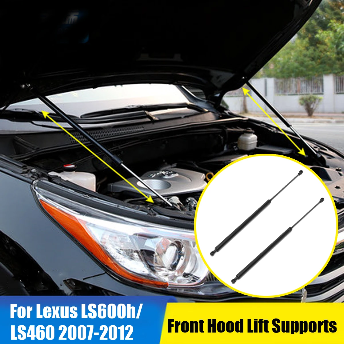 

Autoleader 1Pair 59cm Car Front Hood Lift Supports Shock Strut Hydraulic Spring Strut Hauling for Lexus LS600h/LS460 2007-2012