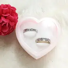 Новое прозрачное акриловое кольцо, коробка в форме сердца, кольцо для влюбленных, кольца коробки для украшений, витрина для хранения подарков, 120 шт