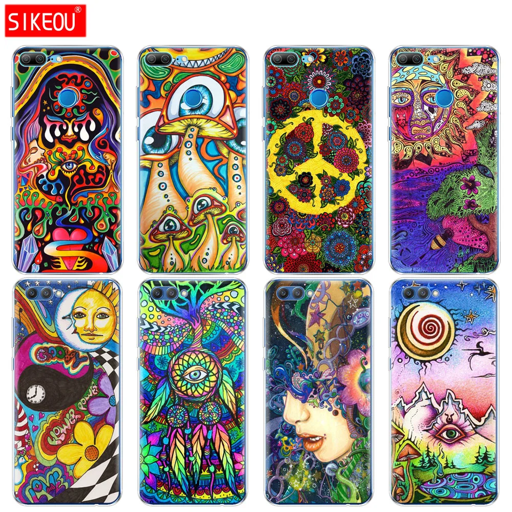 Силиконовый чехол для телефона Huawei Honor 10 V10 3c 4C 5c 5x 4A 6A 6C pro 6X 7X 6 7 8 9 LITE Psychedelic Art |