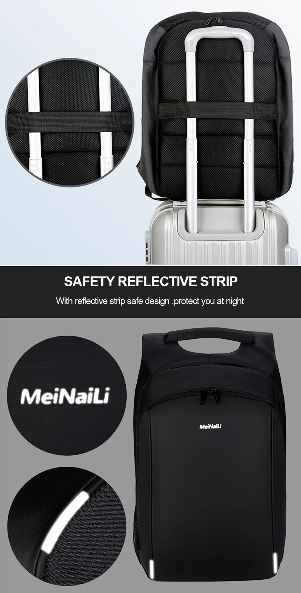 17 inch Laptop 15.6 Men Backpack Male Business Backpacks Anti Theft Student Mochila Bags Waterproof Travel USB Charging Bagpack (6)