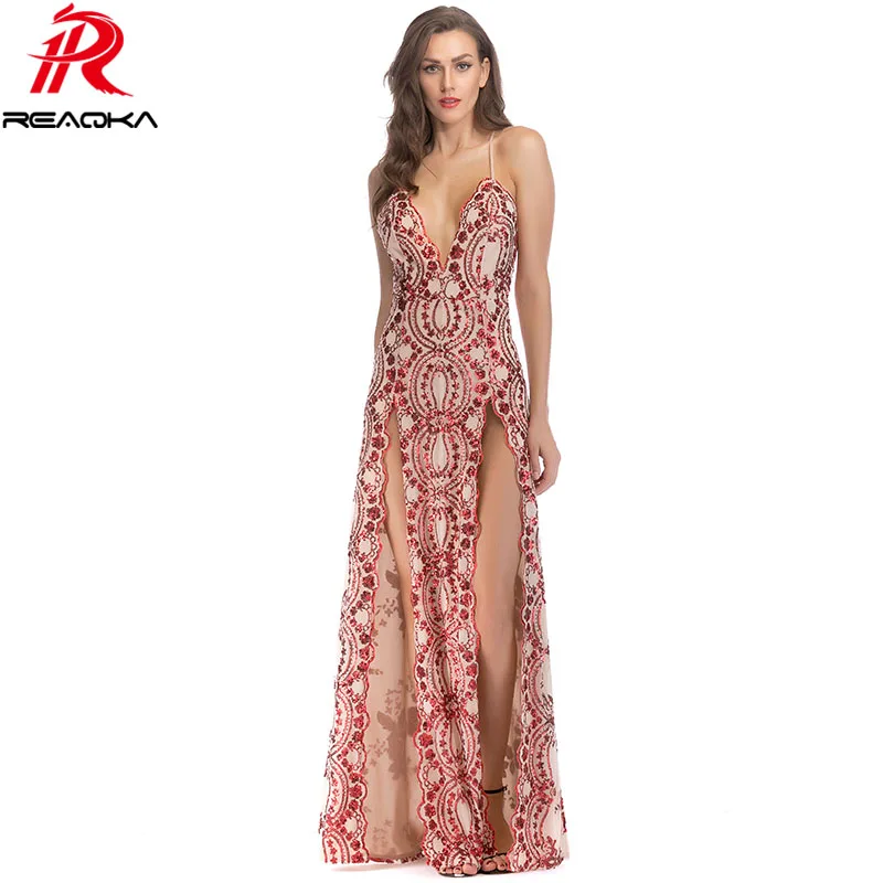 

sexy elegant Sequins summer maxi dress women white black Gold Red Strap bodycon vestido Luxury Nightclub party long dresses 2018