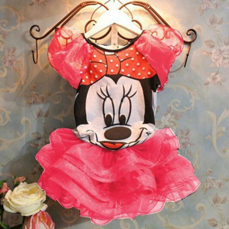 Детские платья с Минни Маус; милое летнее платье для девочек; детское хлопковое платье с Минни Маус; Рождественская вечеринка; детское повседневное бальное платье для девочек