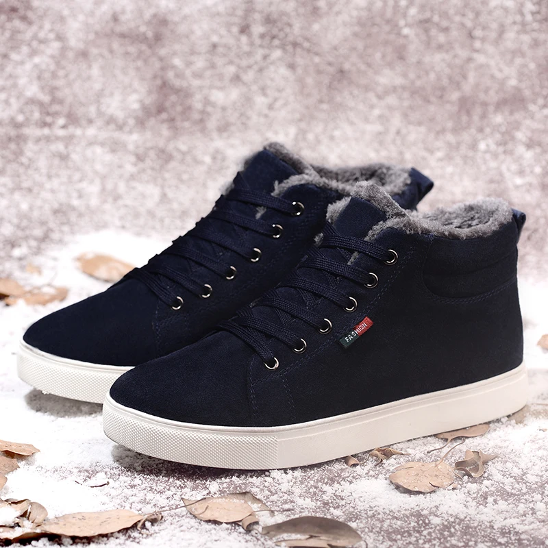 

Surom Men's Boots Ankle Leather Casual Shoes Out Door Warm Basic Winter Boots Men Non-slip rubber Unisex Shoes Big Size Krasovki