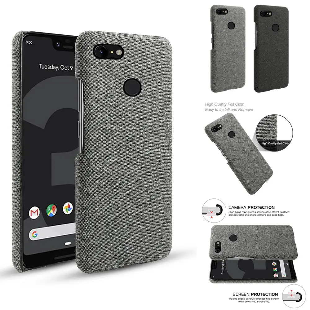 

For Google Pixel 3 3 XL 2 2 XL Case Retro Woven Fabric Cloth Anti-scratch Slim PC Hard Cover For Google Pixel 3A 3A XL 4 XL Case
