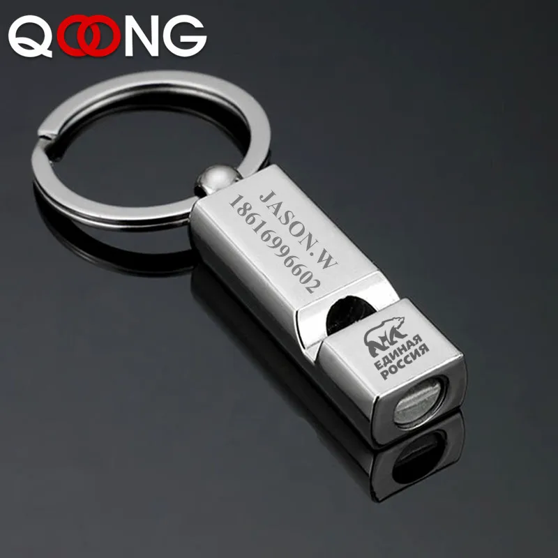 

QOONG 2019 Custom Lettering Emergency Survival Whistle Keychain Outdoor Camping Hiking Accessory Tools Key Chains Ring Holder