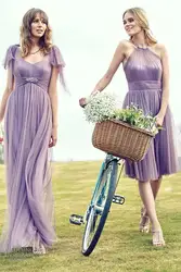 Новейшие лаванды фиолетовое платье для невесты 2019 Elegnat доходящая до пола Тюль robe demoiselle d'honneur настраиваемые Свадебные платья ФЭСТ