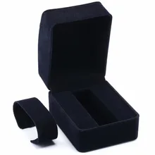 Luxury Square Navy Blue Velvet Bracelet Bangle Jewelry Wrist Watch Watches Gift Box Show Display Case Package With Stand /WTL011