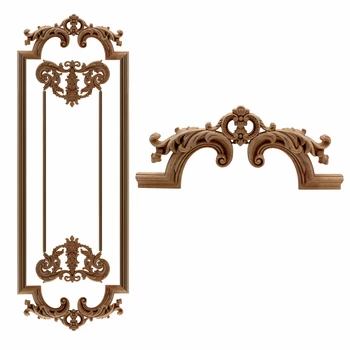 

VZLX Furniture Craft Unpainte Carving Wood Garden Decoration Maison Wooden Applique Decal Corner Onlay Frame For Home Decor