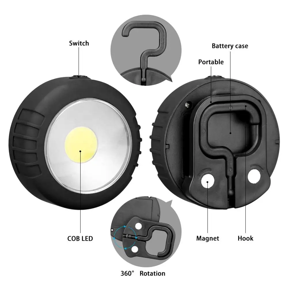 Мини COB светодиодный флэш-светильник Магнитный рабочий складной с крючком светильник портативный фонарь Linternas использовать 3 батареи AA Кемпинг Светильник
