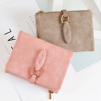 

by dhl or ems 100pcs 2017 Korea Version Retro Scrub Women Wallets Multi-Purpose Folding Student Purses ID Card Holder Pockets