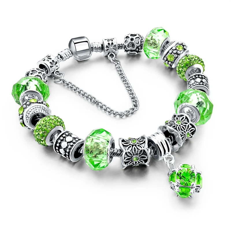 Christmas Gift Ribbon Charm Bracelet for Women Luxury Brand Crystal 