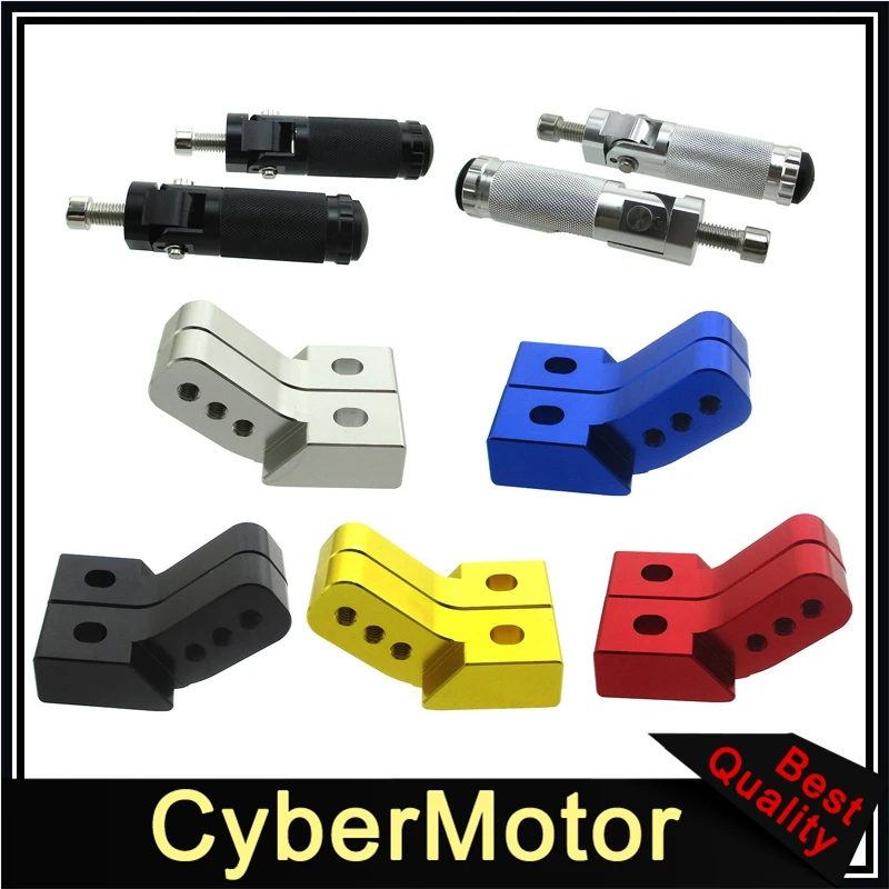 CNC Aluminum Ajustable FootPeg Foot Rest Extender Riser Bracket For Pit Dirt Bike Motorcycle