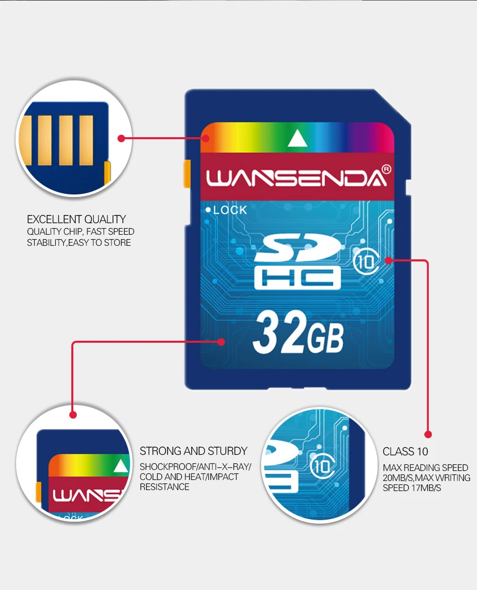 Купить 100% реальные ёмкость wansenda СД карта 32 гб 64 гб карты памяти ...