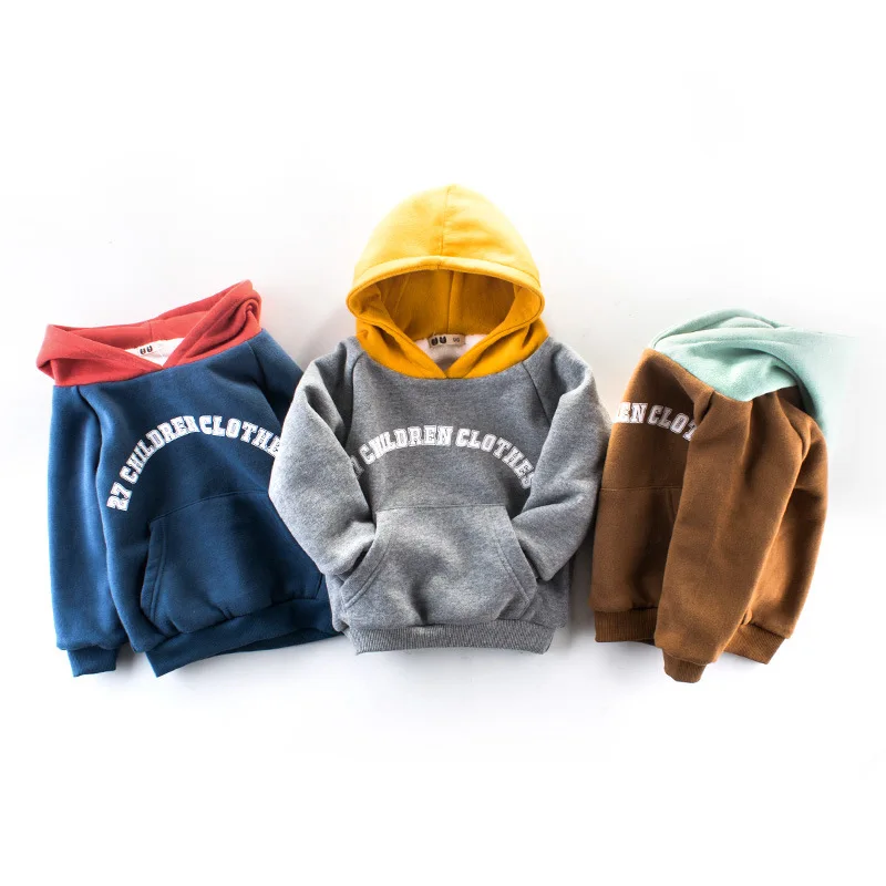 

Children's clothing autumn and winter new double thick hooded sweater boys hoodies sports shirt baby girl T-shirt clothes Hoodie
