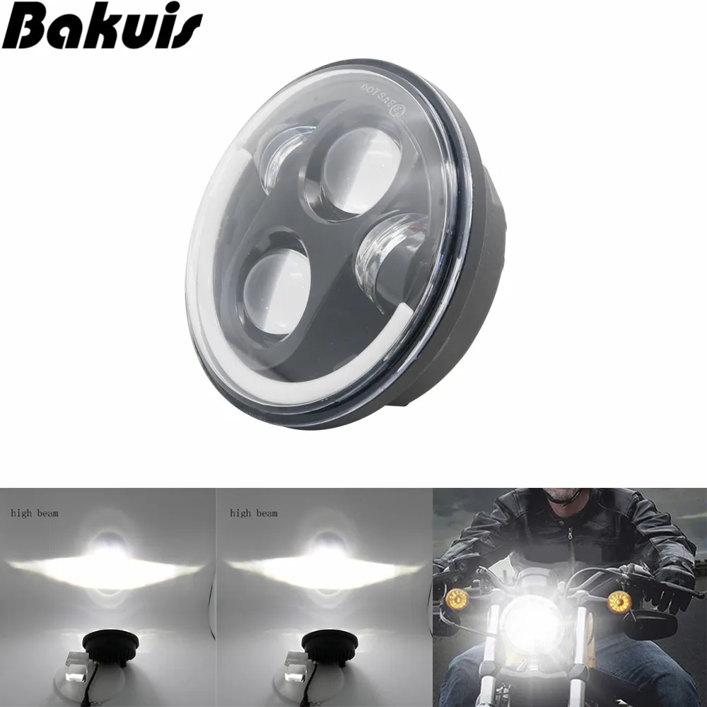 5-3/4 5,75 дюймов светодиодный проектор с halo дальнего света мотоциклы фары для улицы Боб ночной стержень налобный фонарь