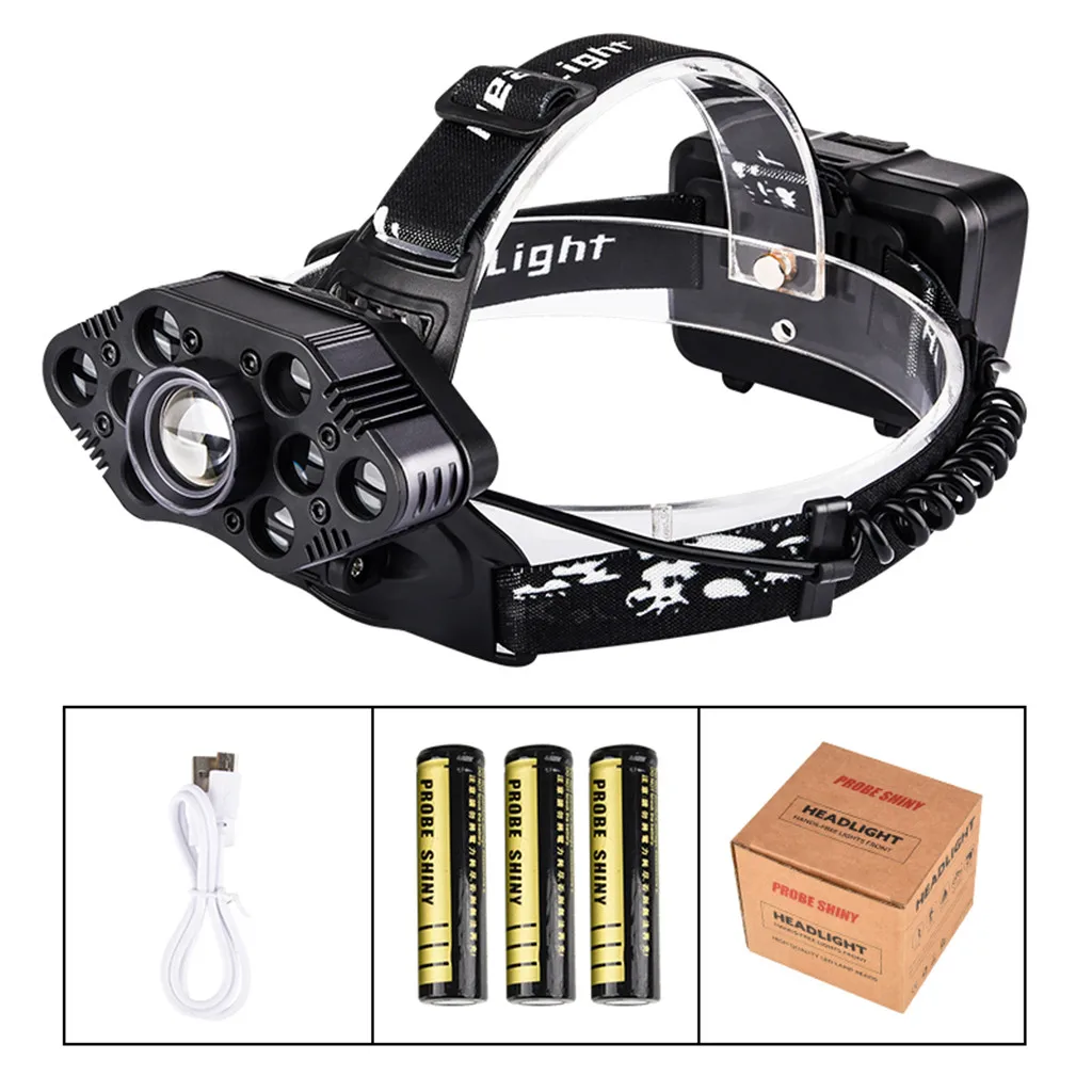 Rechargeable LED Usb Bicycle front Light 8000LM 9x T6 Headlamp Rechargeable Headlight Flashlight Bicycle Light Led Torch Lamp