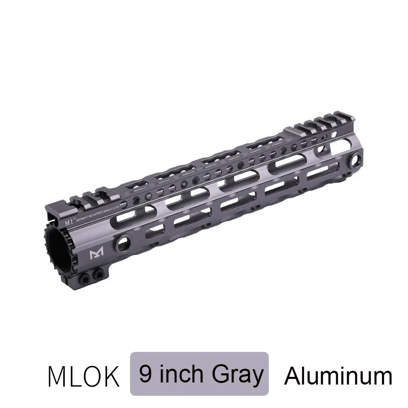 7, 9, 12 дюймов M-LOK трубчатое цевье супер тонкий Ar 15 направляющая для ствольной накладки MLOK направляющая для ствольной накладки для M4 M16 - Цвет: MI 9 inch Gray