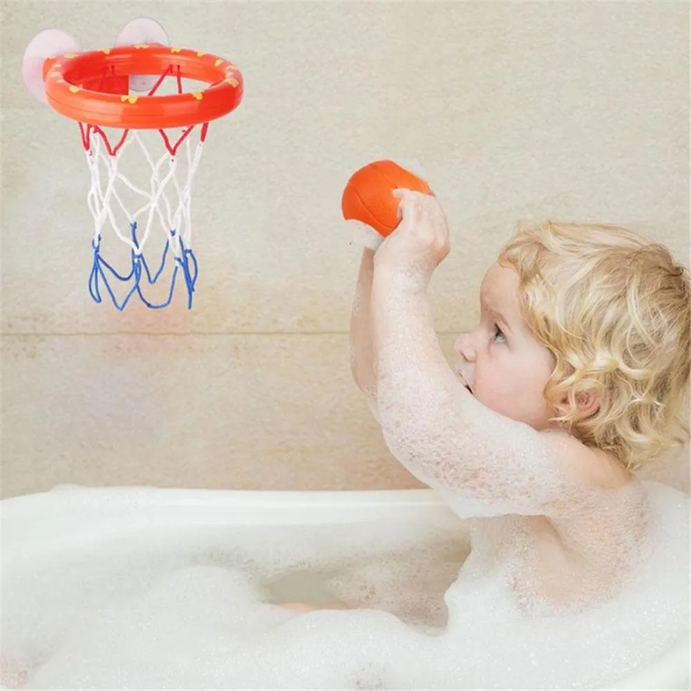 Дети Смешные Игрушки для ванны баскетбольный обруч и мяч Ванна водная игра интересный Крытый спортивный инструмент набор для малышей Девочка Мальчик