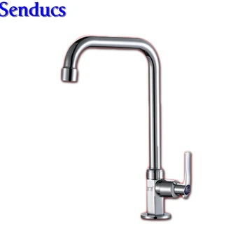 

Free shipping Senducs kitchen sink faucet with zinc alloy kitchen faucet by seven word single cold kitchen sink water mixer taps