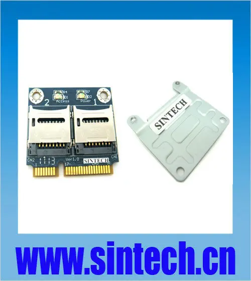 dual Micro SD TF/SDHC/SDXC to Mini PCIe PCI e mPCIe Memory Card reader