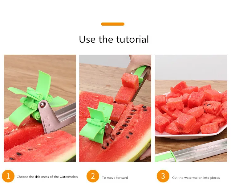 1 шт. креативный из нержавеющей стали ветряная мельница нож для арбуза измельчители салат оборудование для приготовления салата резак слайсер