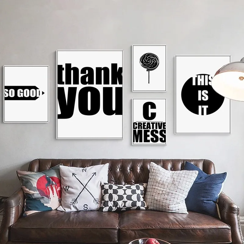 Personality Fashion Minimalist Phrase Lollipop Canvas Painting Posters And Prints Living Room Wall Art Pictures Home Decoration