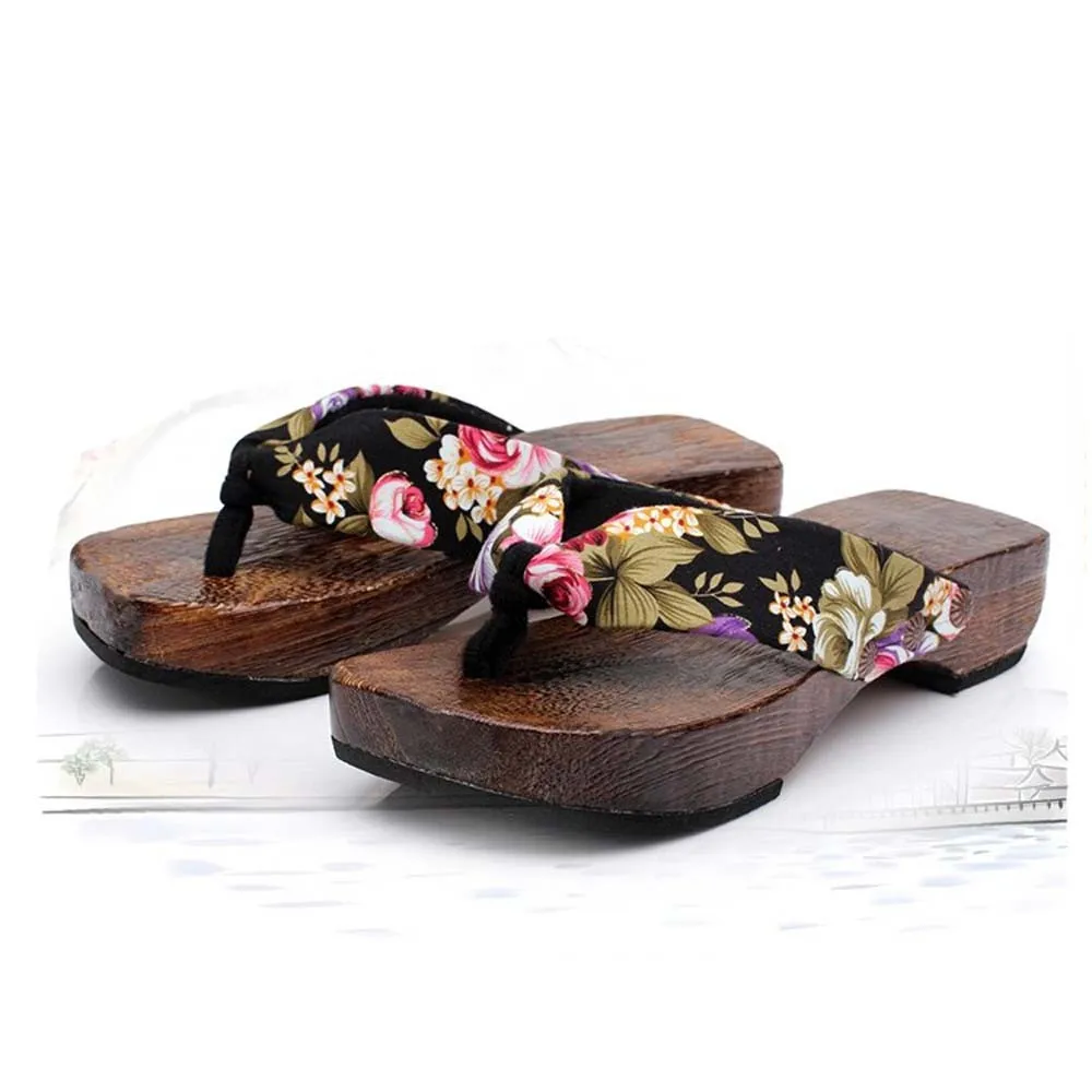 

Summer Platform Shoe Wood Women Sandal Clog Wooden Slipper Flip Flop fashion Thick-Soled Wear-Resistant Flower shoe woman Apr 22