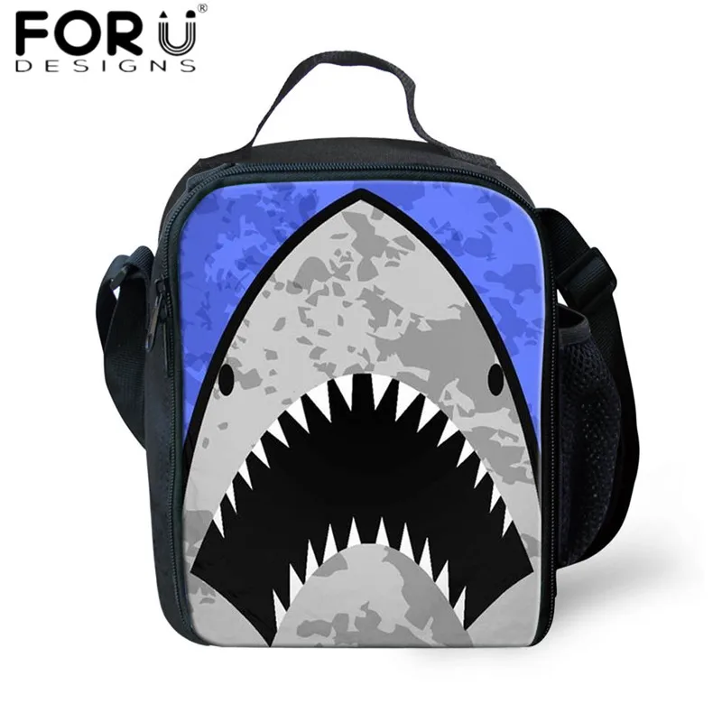 FORUDESIGNS/Сумка для обедов для мальчиков с 3D принтом акулы, изолированная школьная коробка для обеда, сумки для детей, Прочный Контейнер Сумки для пикника на молнии - Цвет: HX686G