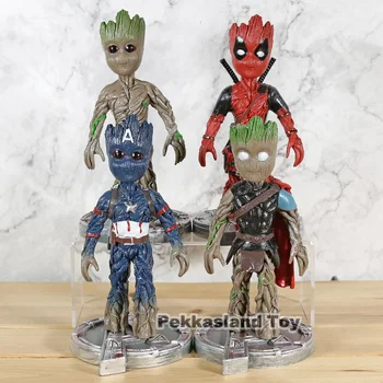 

Marvel Tree Man Cosplay Thor Deadpool Captain America Action Figure Collectible Model Toys