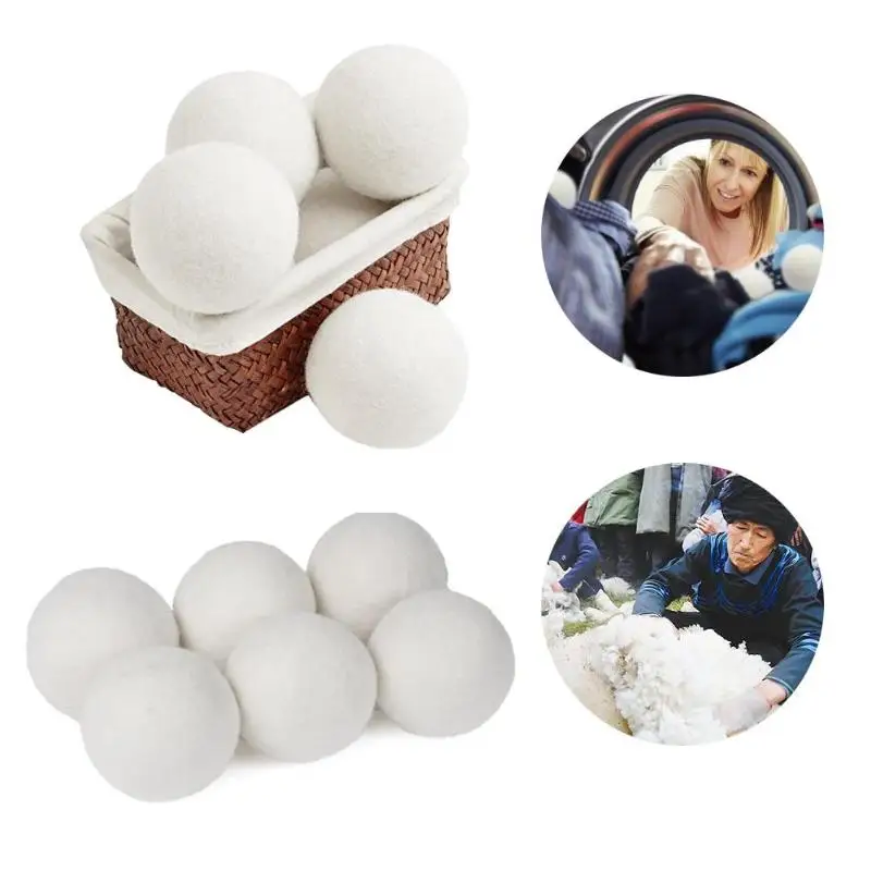 10Pcs/pack Premium Organic Wool Dryer Balls Laundry Clean Ball Reusable