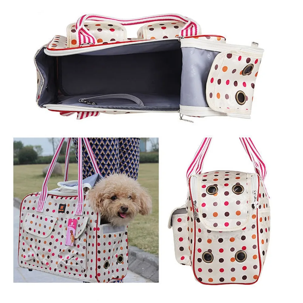 Free shipping Dog bags travel pet corduroy colorful cat carrier bag