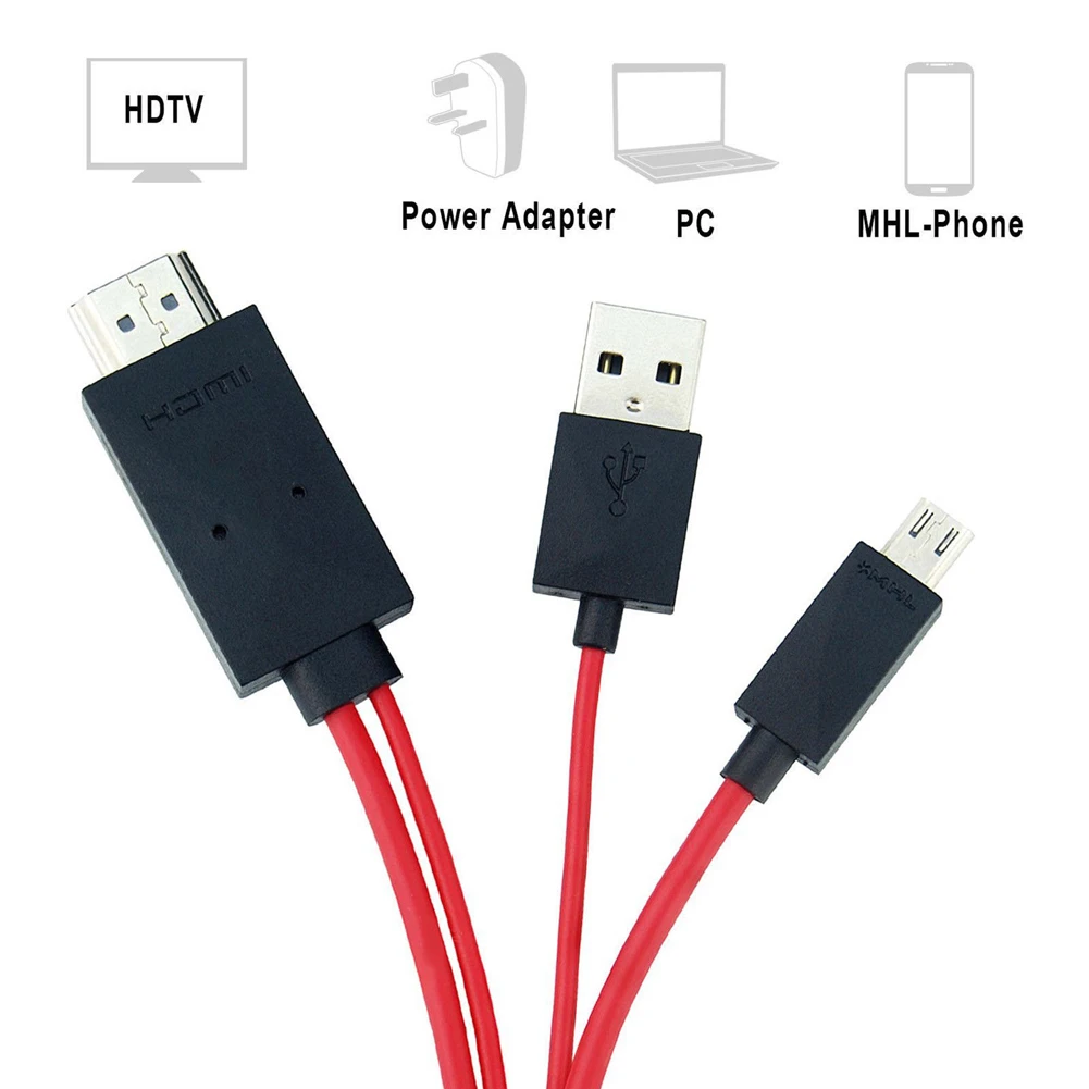 Аудио-видео кабели 1080 P телевизионный HD кабель адаптер US MHL Micro USB к HDMI для универсальных телефонов Android видео разрешение до 1080 p