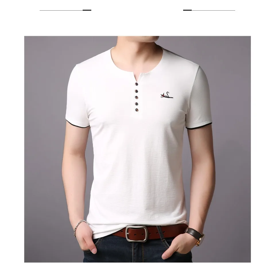 COODRONY, хлопковая футболка, Мужская футболка с коротким рукавом, мужская летняя уличная одежда, повседневные мужские футболки, футболка с воротником, homme S95001