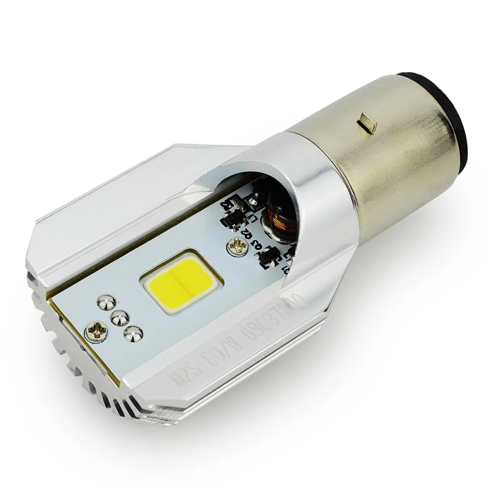 BA20D Motorcycle LED Headlight 800LM 6W 6000K Hi Lo Beam All In One