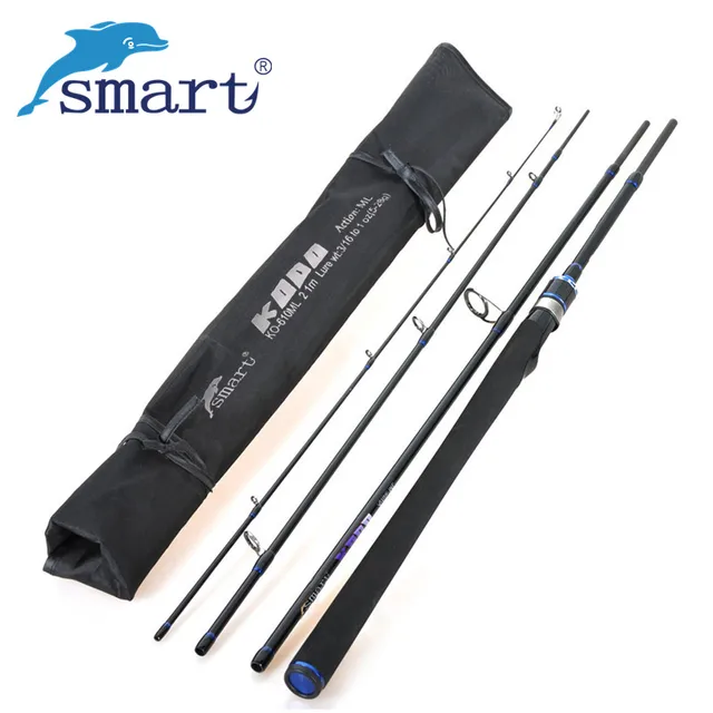Best Price SMART 2.1m 2.4m 2.7m Fishing Rod Carbon Spinning Fishing Rod Vara De Pesca 4-section Medium Carp Fishing Pesca Lure Rod Olta