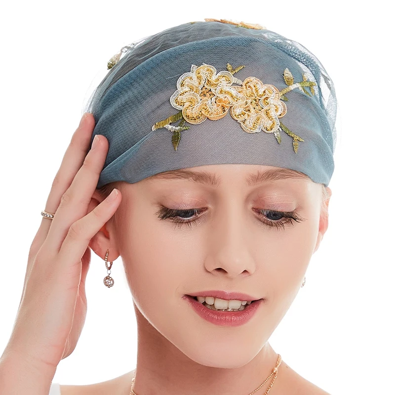 

Women Muslim Turban Bud Silk Cloth Embroidered A Scarf Brick Wrap Casual Bonnet Hijabs