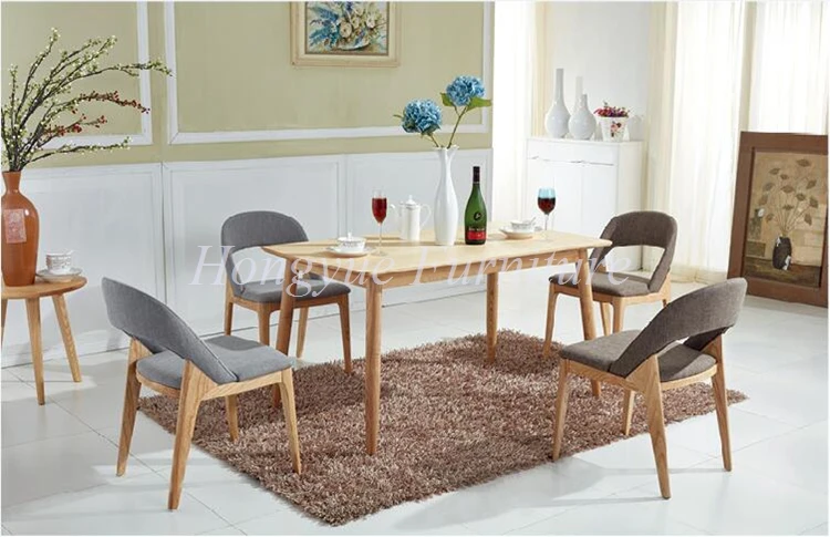 Conjunto de móveis de madeira para sala de jantar de carvalho Natural