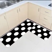 2 шт Кухня подстилки и коврики комплект Черный и белый горошек украшение для дома Нескользящие Спальня Коврики Дверные для гостинной