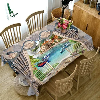 

fashion dining Tablecloth Cofffee Dining waterproof 3D rectangular table cloth round table customized size Cushion cover