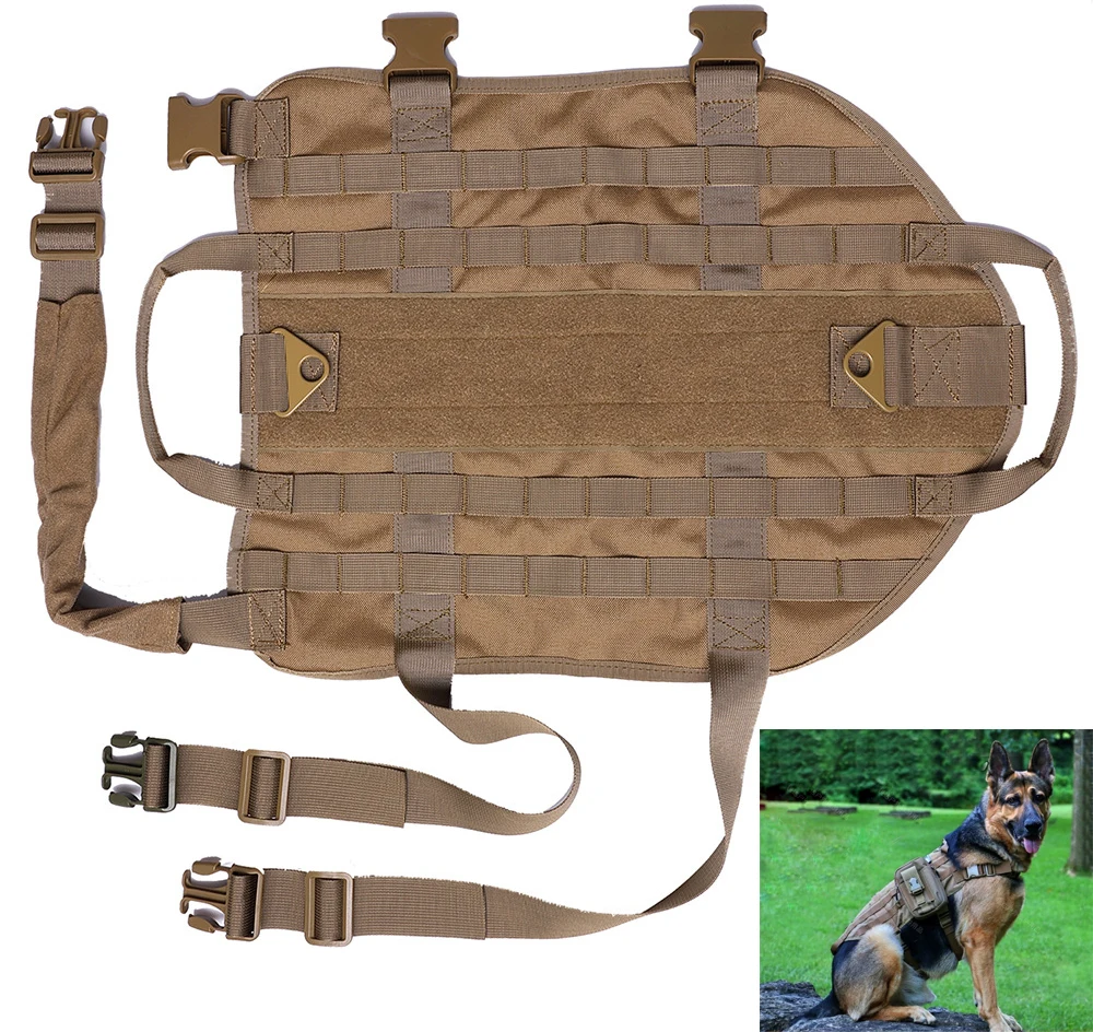 

Outdoor Tactical Dog Clothes Large Dog Vest Army Polices Dog Jackets MOLLE 1000D Nylon Dog Vest MOLLE Hunting Training Equipment
